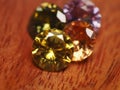 Close up shoot of beautiful, shiny, multi colored diamonds crystal gemstones Royalty Free Stock Photo