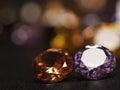 Close up shoot of beautiful, shiny, multi colored diamonds crystal gemstones Royalty Free Stock Photo