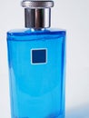 Close up shoot of blue perfume bottle Royalty Free Stock Photo