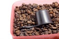 Close up shoot of medium roasted arabica coffee beans