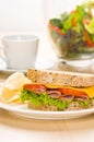 Close-up shoot of a Sandwich with rich Salad Royalty Free Stock Photo