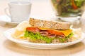 Close-up shoot of a Sandwich with rich Salad Royalty Free Stock Photo