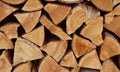 Close-up of shopped birch firewood.