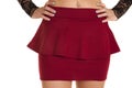 Close up short ruffle red skirt