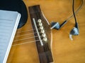 Close up shot of acoustic guitar Royalty Free Stock Photo