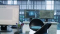 Close up shot of AI scripts displayed on PC monitors Royalty Free Stock Photo