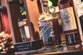 Close-up Shot of Alcoholic Bottles in Bar