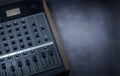 Close up shot of an analog studio mixer Royalty Free Stock Photo
