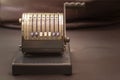 Close up shot of a antique 1950`s Vintage Checkwriter Royalty Free Stock Photo