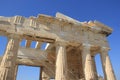 Close-up shot of architectural details of the Parthenon in Athens, Greece Royalty Free Stock Photo