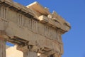 Close-up shot of architectural details of the Parthenon in Athens, Greece Royalty Free Stock Photo