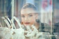 Close up shot of attractive young woman out shopping for jewelry Royalty Free Stock Photo