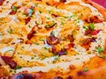 Close up shot of bacon cheese pizza Royalty Free Stock Photo