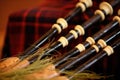 close-up shot of a bagpipes mouthpiece and reeds Royalty Free Stock Photo