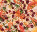 Close-up shot of Bavaria pizza. Italian food. Royalty Free Stock Photo