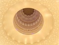 Close up shot of a beautiful patterned white ceiling of a mosque Royalty Free Stock Photo