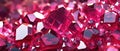 Close-up shot of beautiful red ruby, dark background. Created with Generative Ai technology Royalty Free Stock Photo