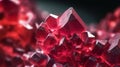 Close-up shot of beautiful red ruby, dark background. Created with Generative Ai technology Royalty Free Stock Photo