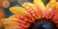 Close-up shot of beautiful yellow sunflower blossoming in a garden on sunny day. Helianthus annuus blooming in nature, vivid