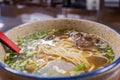 Close up shot of beef noodle Royalty Free Stock Photo
