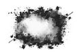 A close-up shot of a black and white ink splatter on a surface Royalty Free Stock Photo
