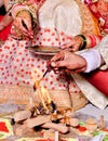 Hindu Rituals hawan on phere Royalty Free Stock Photo