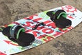 Kitesurfing Board and Shoes, Close Up of Gear