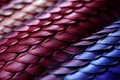 Close-up shot of bright and colorful scales with striking patterns and intricate details