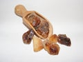 Brown Sugar Rock Crystals on a Wooden spoon