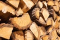 Close up shot of a bunch of chopped firewood Royalty Free Stock Photo