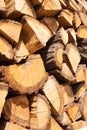 Close up shot of a bunch of firewood