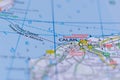 Calais on map Royalty Free Stock Photo