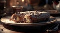 Close-up Shot of Cannolis on a Plate