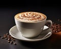 close-up shot of a cappuccino cup filled to the brim with creamy foam reveals the true essence.