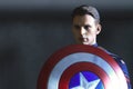 Close up shot of Captain America ,Civil War superheros figure