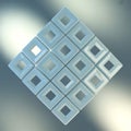 Abstract composition with light blue three dimensional square shapes in arrangement Royalty Free Stock Photo
