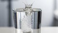 Effervescent Tablet Dissolving in Glass of Water with Splash and Bubbles Royalty Free Stock Photo