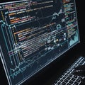 Advanced Code and Data Visualization on Laptop Royalty Free Stock Photo