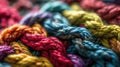 Close Up of Assorted Multicolored Ropes Royalty Free Stock Photo