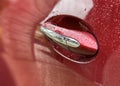 Close up shot of car door handle
