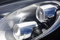 Close up shot of car head lamp details Royalty Free Stock Photo