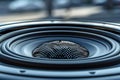 Close-up View of a Powerful Car Audio Subwoofer Speaker Royalty Free Stock Photo