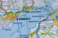 Cardiff on map