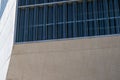 Close up shot of the Casa da Musica do Porto Porto Music House. Detail of corrugated glass and concrete. Abstract image Royalty Free Stock Photo