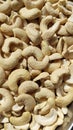 Close up shot of Cashew nuts background.