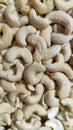 Close up shot of Cashew nuts background.