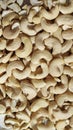 Close up shot of Cashew nuts background.