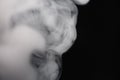 Cigarette Smoke On Black Background Detailed Close-Up