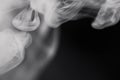 Cigarette Smoke On Black Background Detailed Close-Up