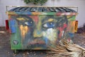Dumpster with Graffiti Close UP Royalty Free Stock Photo